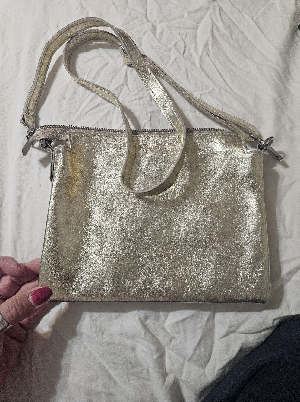 Borse Pella Gold Leather Crossbody
